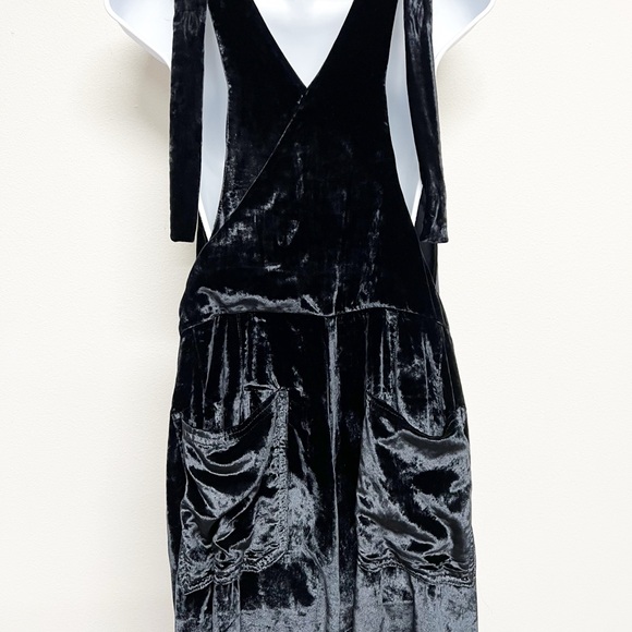Free People Womens Black Follow The Sun Boho One Piece Velvet Jumpsuit Size XL - Picture 6 of 10